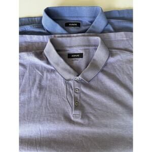 LOT OF 2: Alfani Men’s Polo Shirts XXL Blue Purple Short Sleeve Cotton Blend